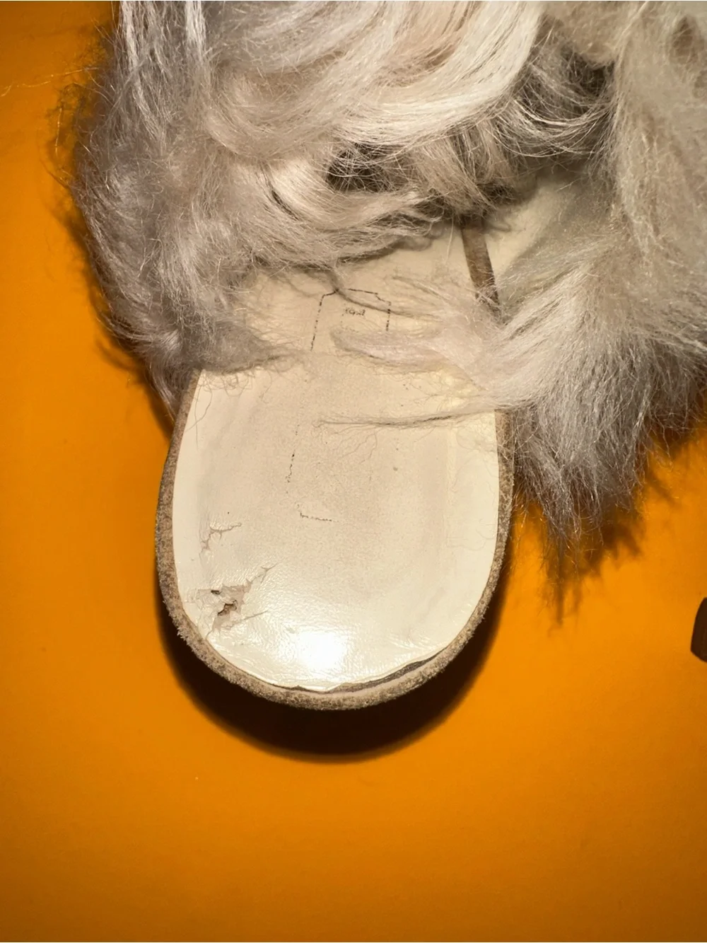 COACH P618 Kristy Tan/Camel Shearling Fur Trim Mules Heels Size 8B Made In Italy